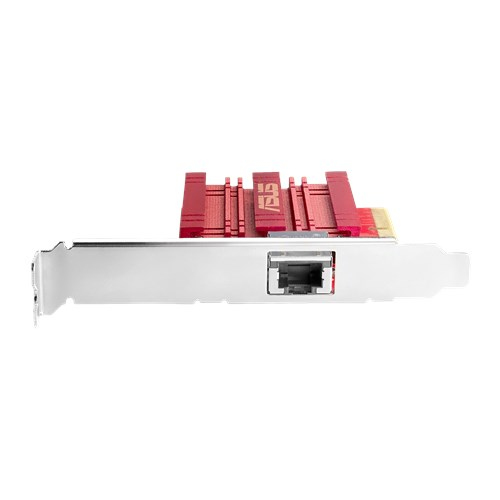 ASUS XG-C100C PCIe Netzwerkkarte 10 Gbit/s (10GBASE-T), 1x RJ45, PCI Express, Jumbo Frames, Grau/Rot