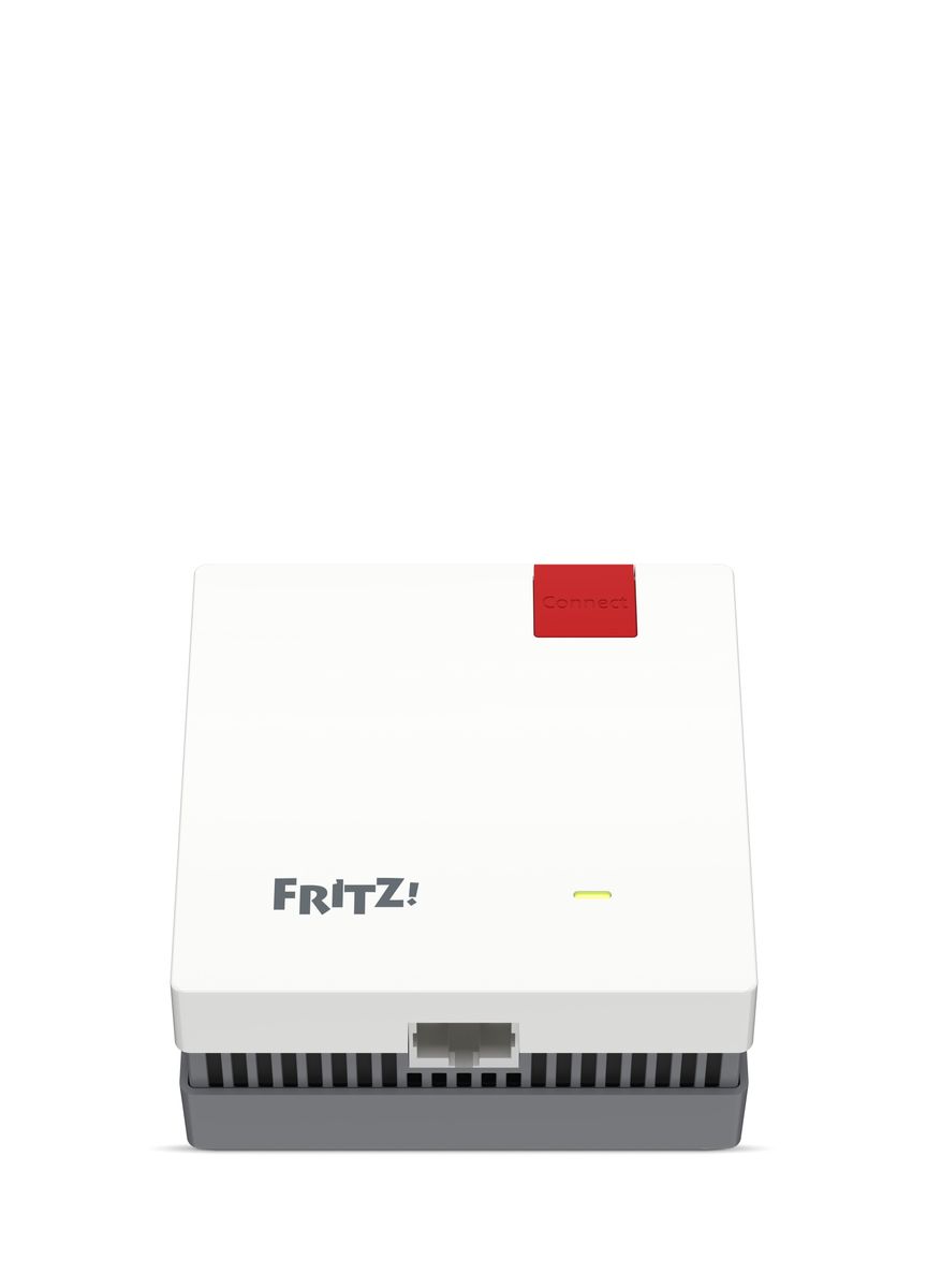 AVM FRITZ!Repeater 1200 AX (Wi-Fi 6 Repeater) ausgestattet mit zwei Funkeinheiten: 5-GHz-Band (bis 2.400 Mbit/s), 2,4-GHz-Band (bis 600 Mbit/s), deutschsprachige Version), Weiss Wi-Fi Repeater