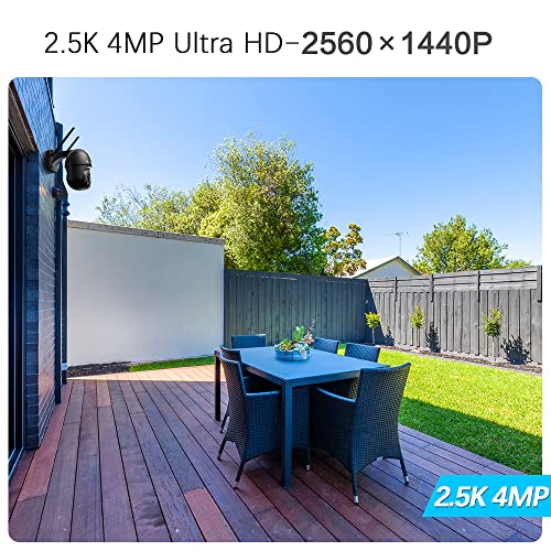 Ctronics CTIPC-380C-B-2pack 2.5K 4MP PTZ Outdoor-Überwachungskamera, WLAN 2,4/5 GHz & LAN, 355°/90° Schwenk/Neige, Farb-Nachtsicht 30 m, Personenerkennung, Zwei-Wege-Audio, IP66 (2er Pack)