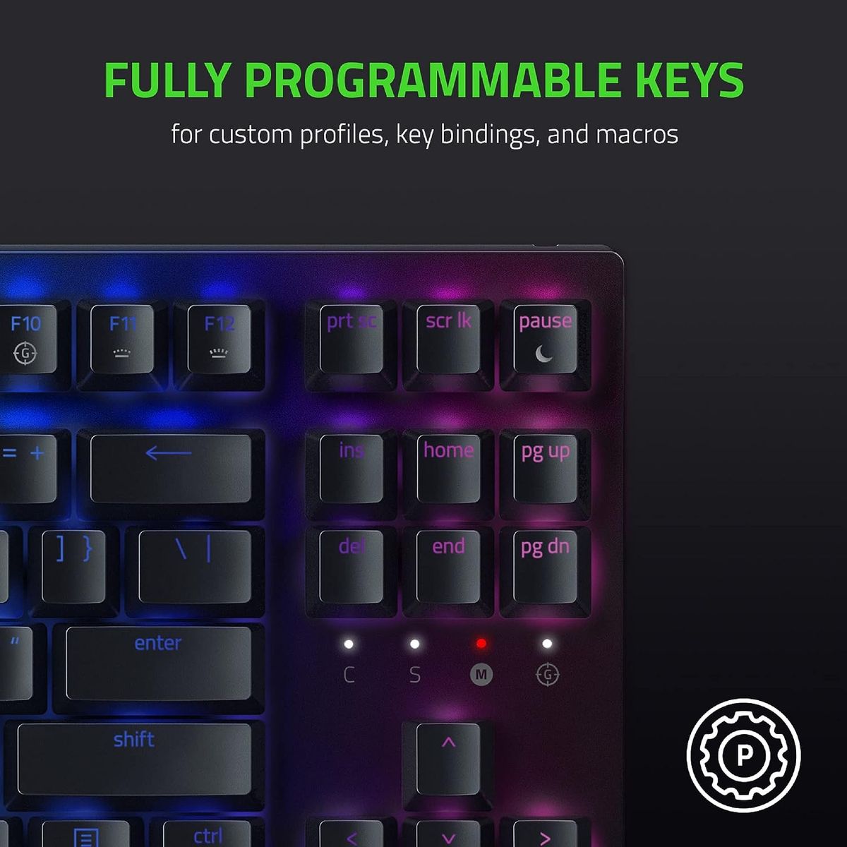 Razer BlackWidow V3 TKL Gaming Keyboard Green Switches Chroma RGB USA Layout QWERTY ANSI