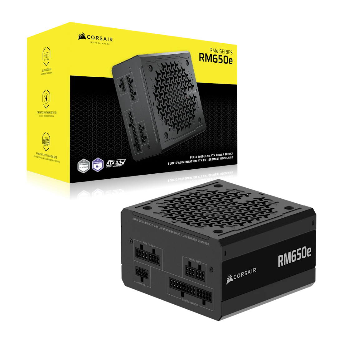 Corsair RM650e RMe Series Netzteil 650 W Vollständig modular ATX 3.1 80 PLUS Gold 24-pin 12 cm Lüfter Schwarz EU