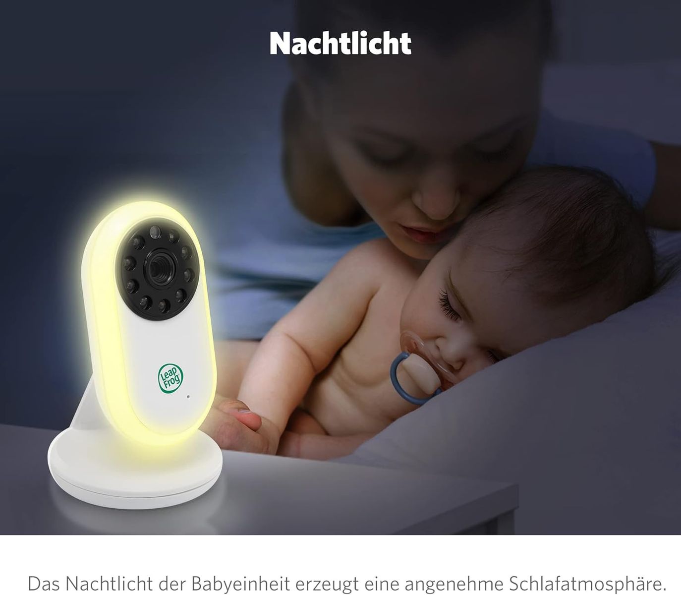 LeapFrog LF2423 Babyphone mit Kamera, 2,8" IPS-Display, 720p, Nachtsicht, 2x Zoom, Temperatursensor, Geräuschaktivierung, Gegensprechanlage, Lange Akkulaufzeit, EU