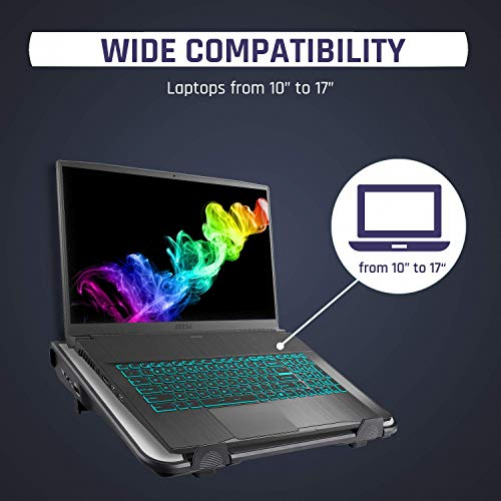 Klim Airflow + Laptop Kühler & Ständer für 10"-17" Notebook mit 2.500 U/min