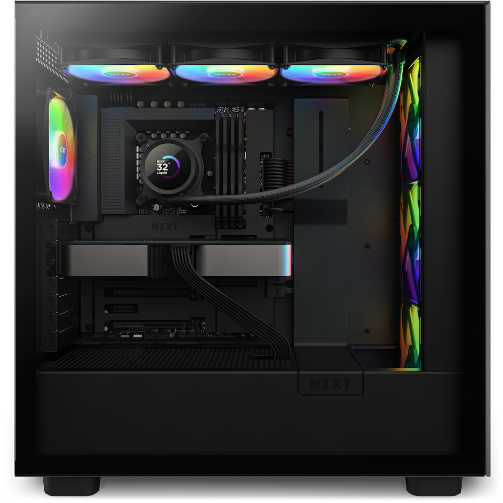 NZXT RL-KR360-B1 Kraken 360 RGB All-in-One-Flüssigkeitskühler 360 mm, 3x 120 mm RGB-Lüfter, TFT-LCD Display, Schwarz