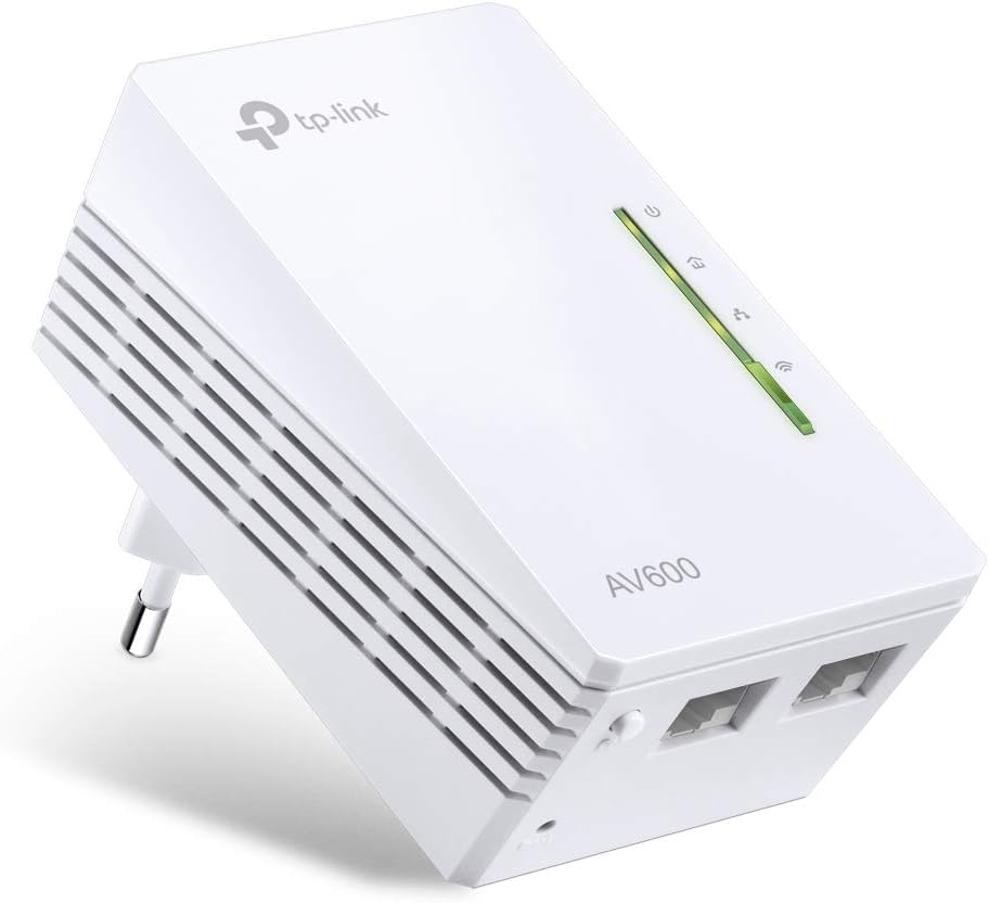 TP-Link WLAN Powerline Adapter TL-WPA4220(WLAN 300Mbit/s, AV600 Powerline,Wifi Clone, 2 LAN-Ports, Plug&Play, kompatibel mit allen , ideal für Streaming)weiß Powerline Ergänzungsadapter V3