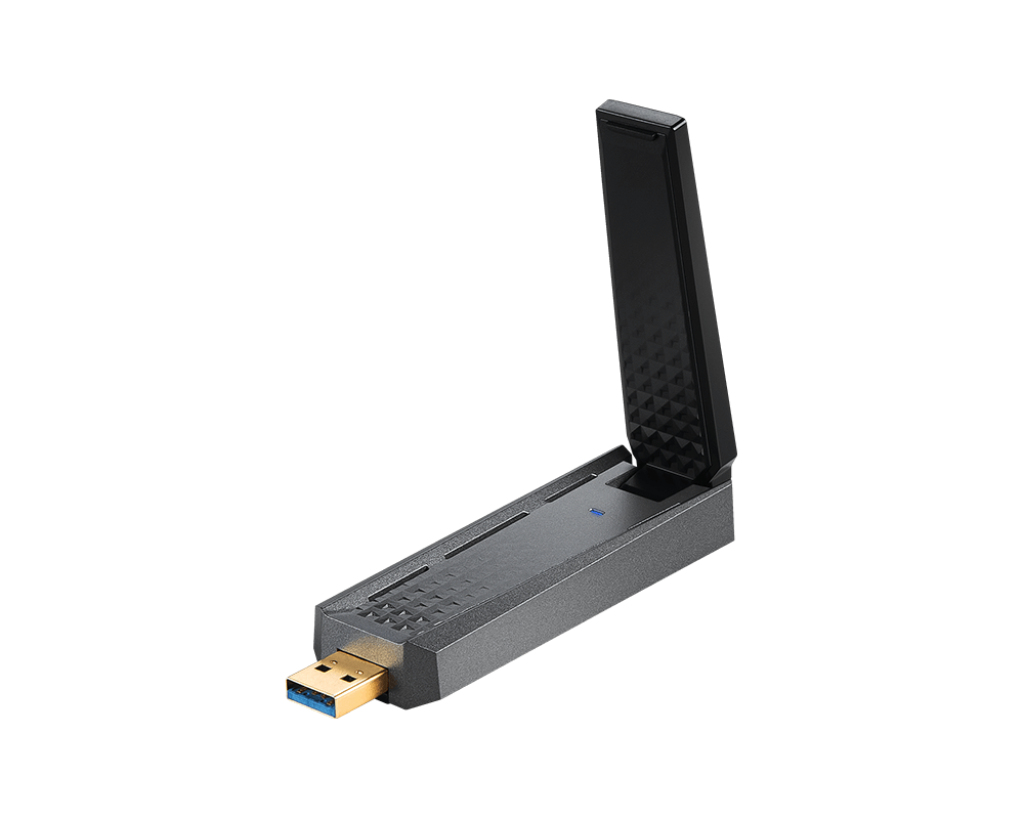 MSI AX1800 WiFi USB-Adapter, USB Typ-A (USB 2.0), Dualband 2,4/5 GHz, Schwarz