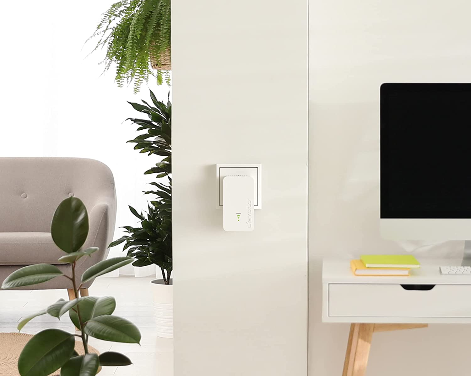 devolo Wi-Fi 5 Repeater 1200 WLAN Repeater bis zu 1.200 Mbit/s Mesh Repeater WLAN Verstärker 1x LAN Anschluss Wi-Fi Repeater WLAN Access Point Wi-Fi 5 1.200 Single