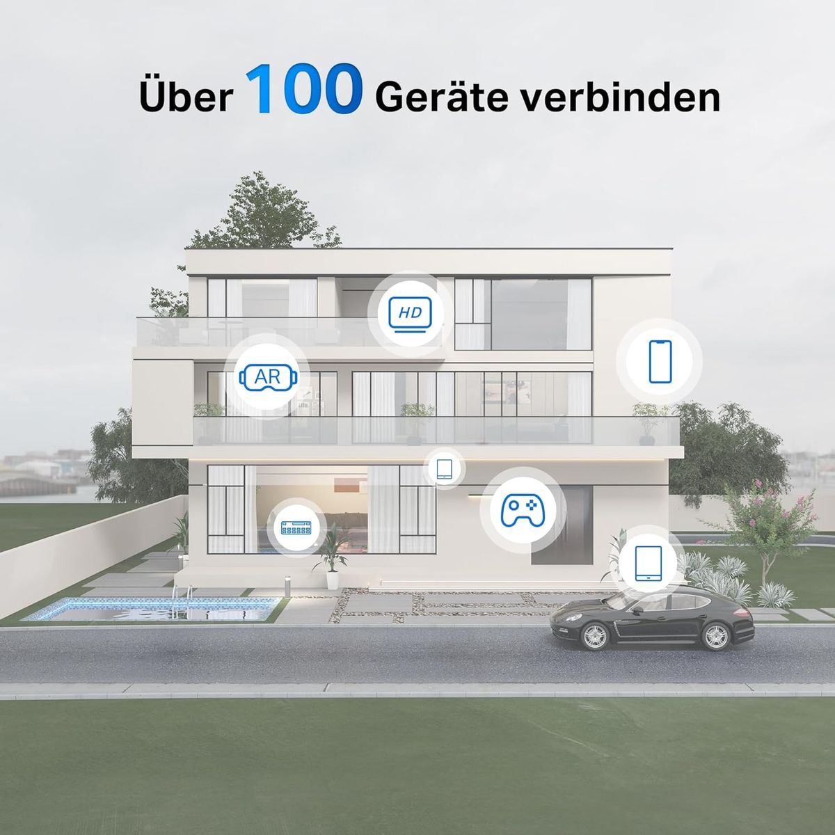 Mercusys Halo H1500X Wi-Fi 6 Mesh WLAN Set (2er Pack), AX1500 Dual Band Router & Repeater, Gigabit-Port, empfohlen für Häuser mit 2-3 Schlafzimmern, nahtloses Roaming, MERCUSYS App WiFi 6 AX1500