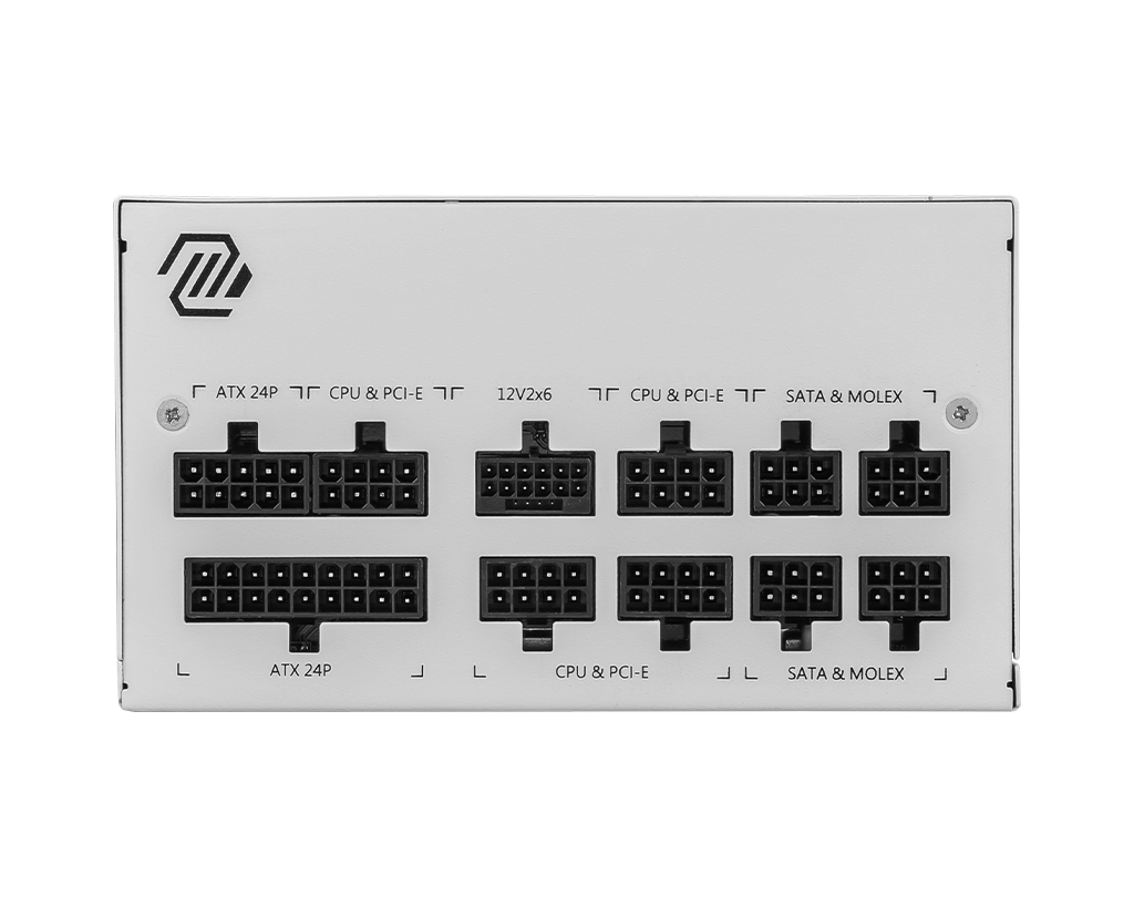 MSI MAG A850GL PCIE5 WHITE Netzteil 850 W Vollständig modular 80 PLUS Gold ATX 12 cm Lüfter Weiß EU Plug-Type F
