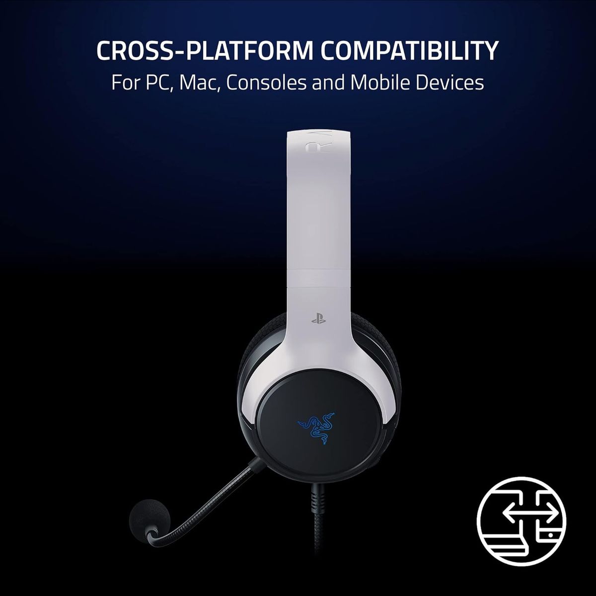 Razer Kaira X PlayStation Licensed Gaming Headset Stereo 3.5mm for PS PC Mobile White