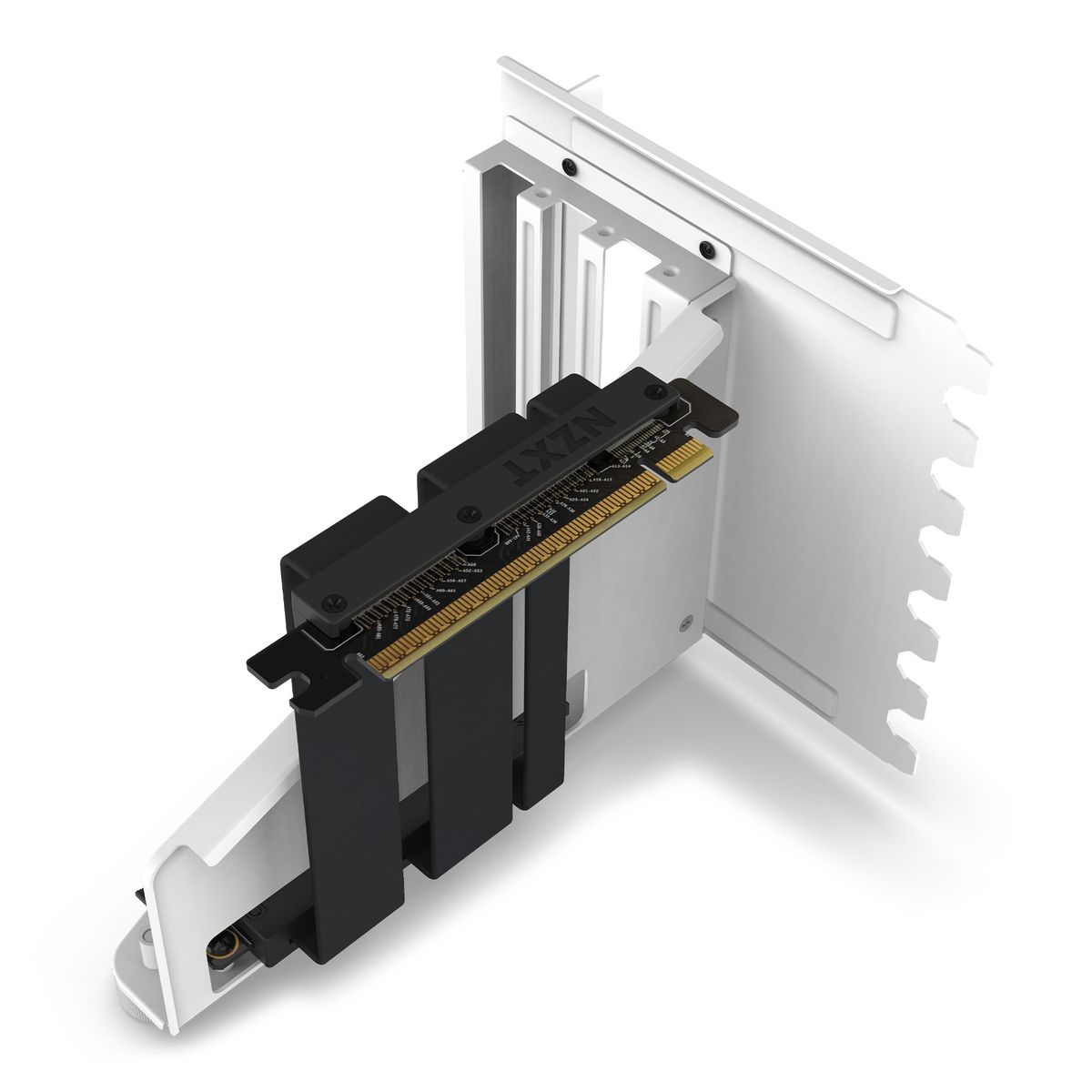 NZXT AB-RH175-W1 Grafikkartenhalter, Vertikale Montage für H7-Serie, Universal PC-Gehäuse, Weiß, Riserkabel 17,5 cm