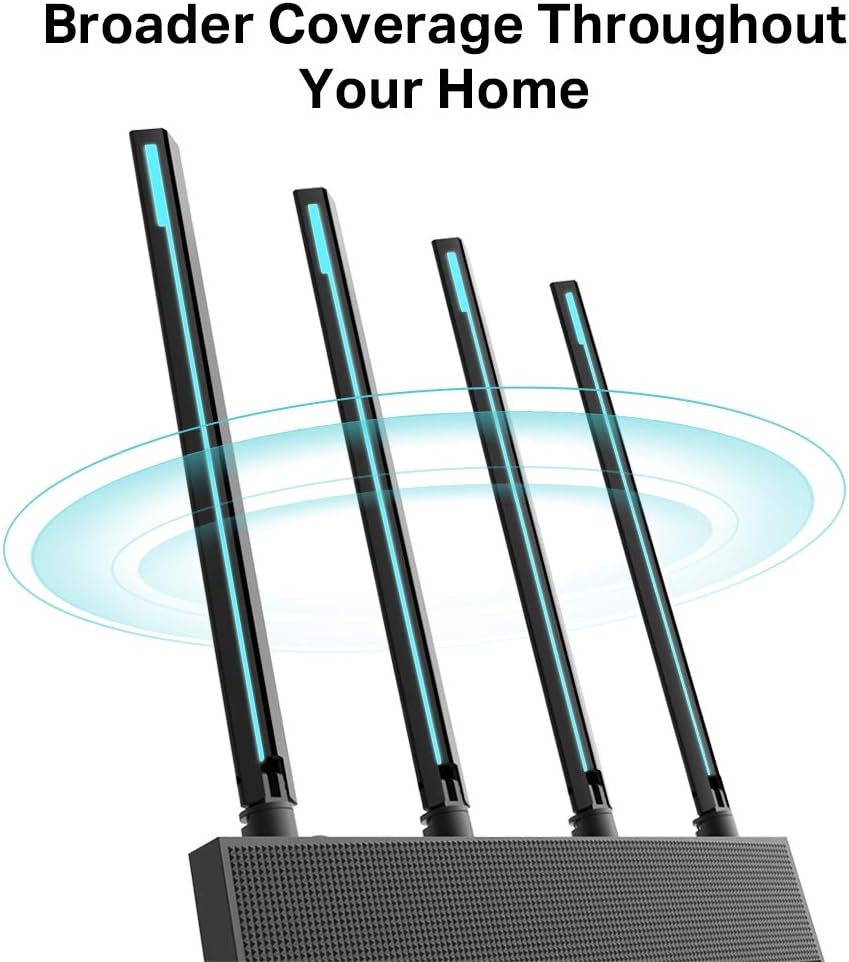 TP-Link Archer C88 Dualband Gigabit WLAN-Router (1300Mbit/s 5GHz + 600Mbit/s 2,4GHz, 4 Gigabit LAN-Port, MU-MIMO, WPA3, Gast-Netzwerk, Unterstützt Keine DSL-Funktion AC1900 Router