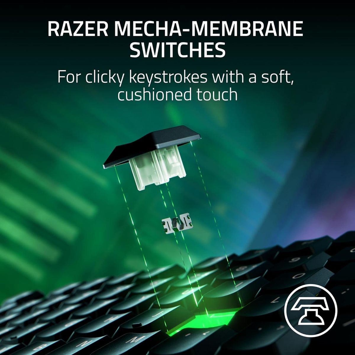 Razer Ornata V3 Tenkeyless - Kabelgebunden - USB - Mecha-Membran-Schlu00fcsselschalter - RGB-LED - Schwarz - (USA Layout - QWERTY)