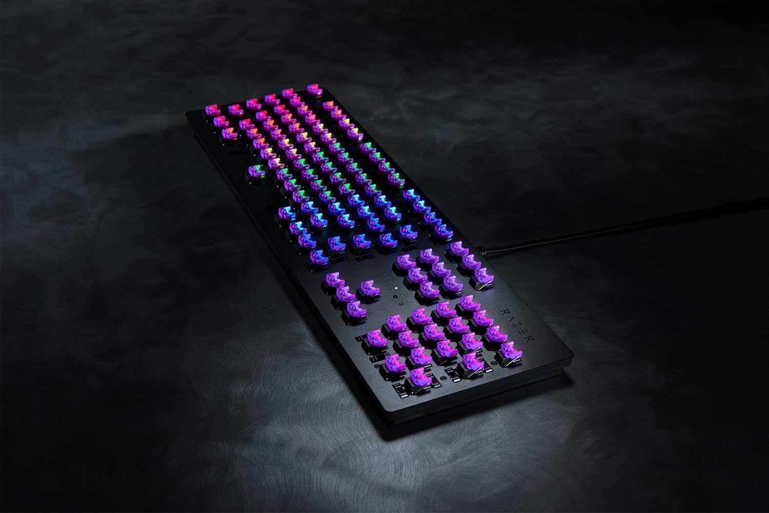 Razer Huntsman Gaming Keyboard Opto-Mechanical Purple Switches RGB PRT Layout QWERTY