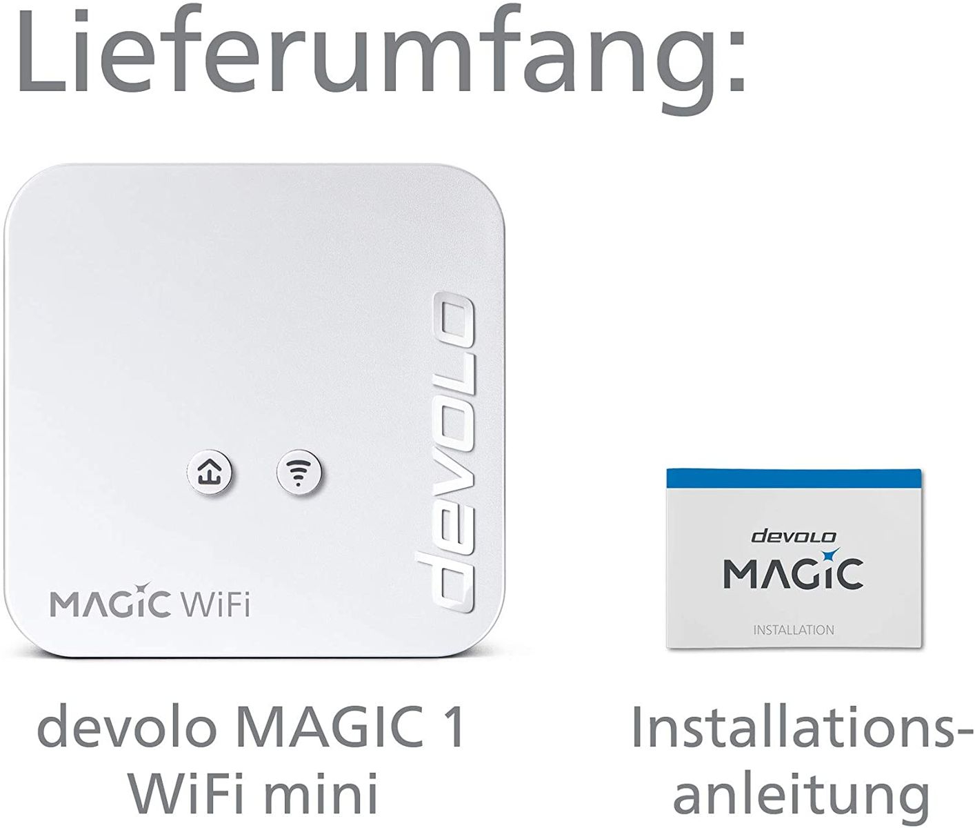 devolo WLAN Powerline Adapter Magic 1 Wi-Fi mini Erweiterungsadapter -bis zu 1.200 Mbit/s Mesh WLAN Verstärker 1x LAN Anschluss dLAN 2.0 WLAN mini Erweiterungsadapter Single