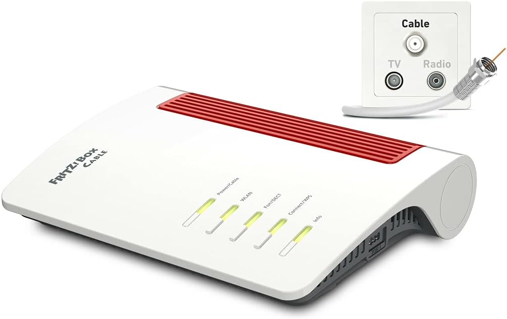 AVM FRITZ!Box 6660 Cable Kabel-Router mit DOCSIS 3.1, WLAN 6 Dual-Band, Gigabit-LAN, Mesh, Weiß
