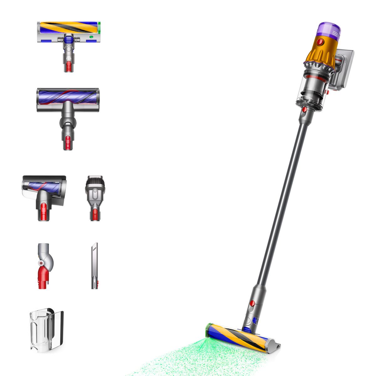 Dyson V12 Detect Slim Absolute Stabstaubsauger 2-in-1 Akku 29,4 V 60 Min Laufzeit Beutellos 0,35 l 545 W Nickel/Gelb