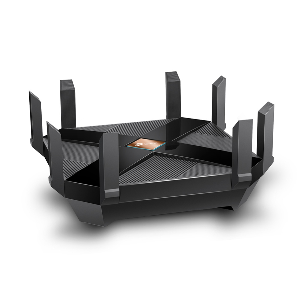 TP-Link Archer AX6000 Wi-Fi 6 WLAN Router (4804 Mbit/s 5 GHz, 1148 Mbit/s 2,4 GHz, 8 × Gigabit LAN-Ports, 2 × USB 3.0 auf Type A undType C, HomeCare, Schnellinstallation), schwarz