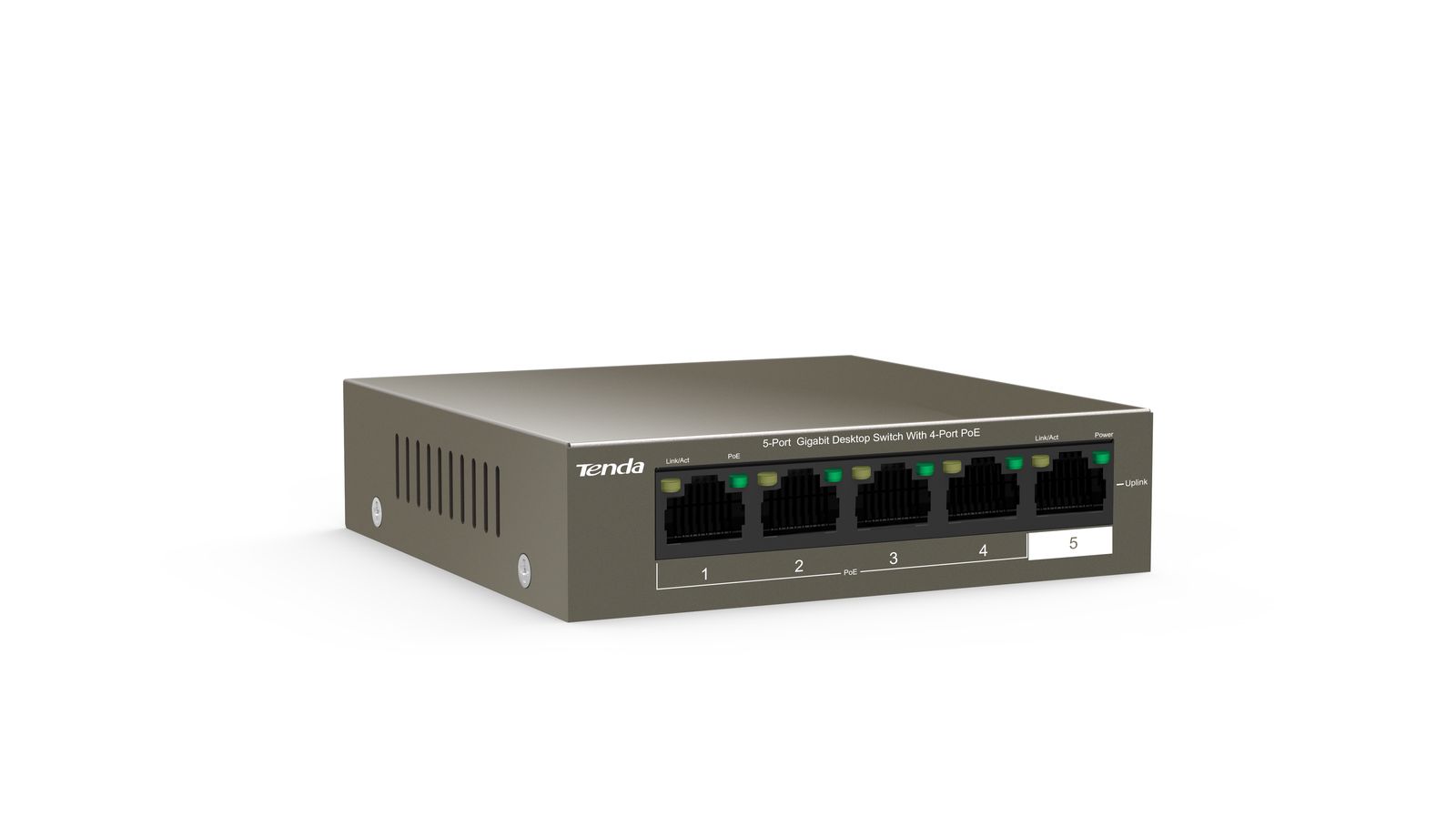 Tenda TEG1105P-4-63W-EU Netzwerk-Switch Gigabit Ethernet (10/100/1000) Power over Ethernet (PoE) Grau