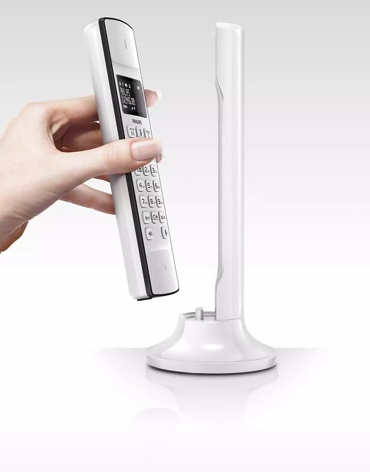 Philips Festnetztelefon M4501W/01 - Kompaktes Design - HQ-Sound und Freisprechen - Telefonbuch mit bis zu 50 Namen - ECO-Modus - 16 Stunden Gesprächszeit - Weiss