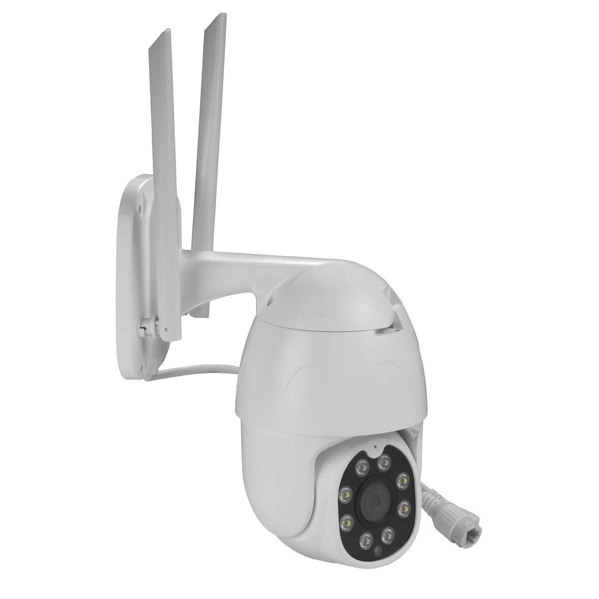 Denver IOC-221 Outdoor Dome IP-Sicherheitskamera, 2 MP (1080p) Full HD, Nachtsicht 40 m, WLAN & Ethernet, IR, Wandmontage, IP63 Wetterfest, Weiß, MicroSD