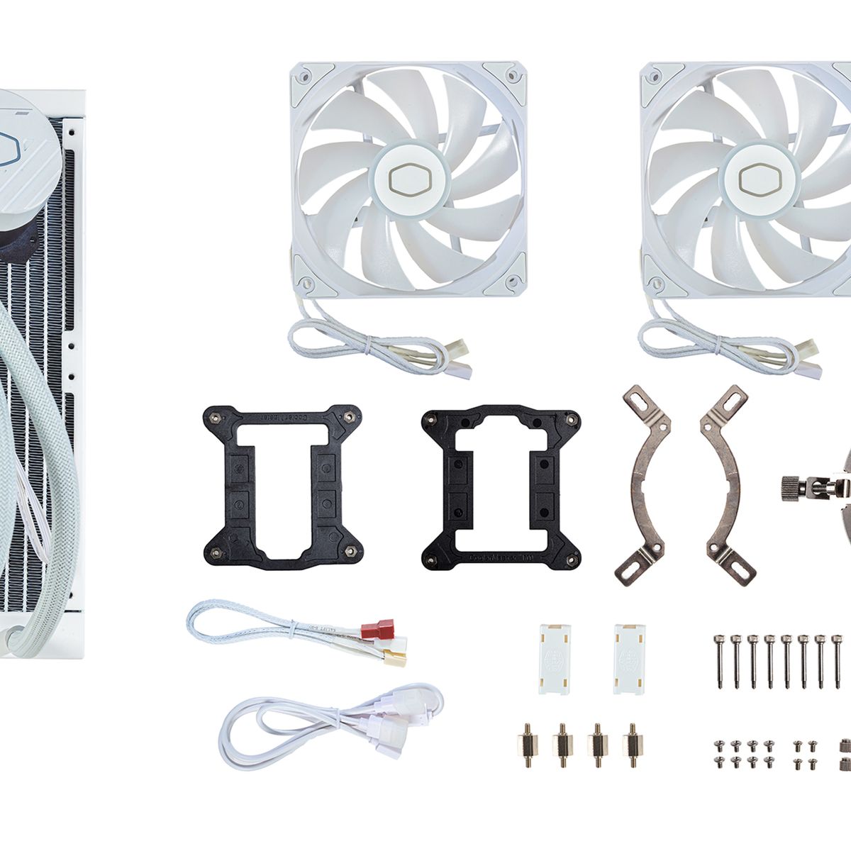 Cooler Master MasterLiquid 240L Core ARGB White Flüssigkeitskühlung CPU, 240 mm Radiator, 2x120 mm Lüfter, PWM, 1750 RPM, Weiß