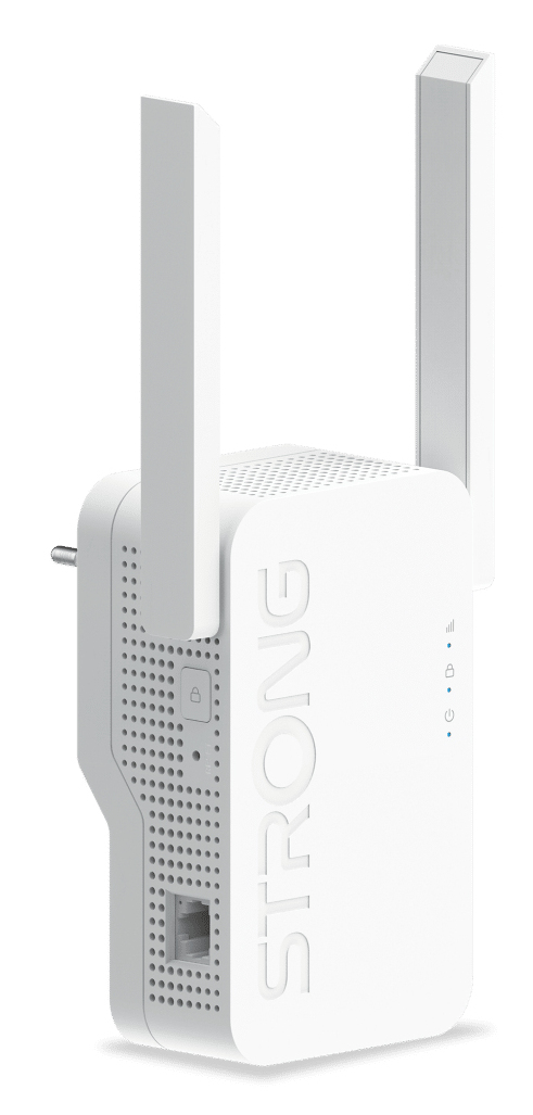 Strong AX3000 Netzwerk-Repeater, Wi-Fi 6 (802.11ax) Dual-Band 2,4/5 GHz, 3000 Mbit/s, Gigabit LAN, Externe 2x2 Antennen, EU Steckertyp C, Weiß