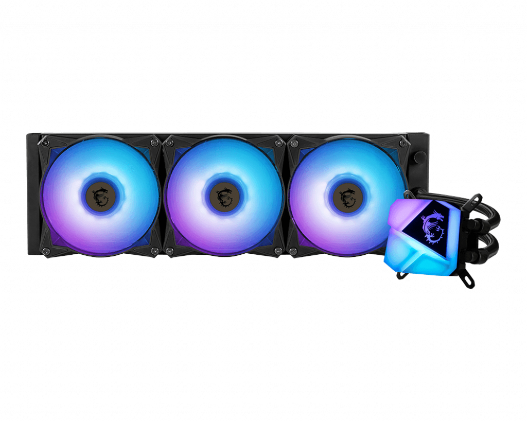 MSI MAG CORELIQUID C360 All-in-One-Wasserkühler, CPU Flüssigkeitskühler, 360 mm Radiator, 3x 120 mm Lüfter, PWM, Schwarz