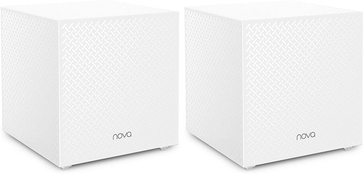 Tenda Nova MW12 WLAN Mesh-System AC2100 Tri-Band 6X Gigabit-Ports 400m² WLAN-Abdeckung App-Steuerung Einfache Installation Kompatibel Alexa 2er-Pack Ersetzt Router Repeater & Powerline
