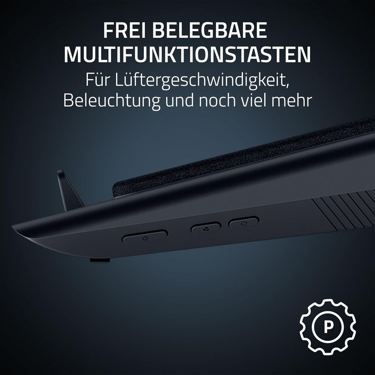 Razer Laptop Cooling Pad - Smart Cooling Laptop-Ständer für 14" bis 18" Zoll Laptops - luftdichte Druckkammer (benutzerdefinierte Lüfterkurven, 3-Port USB-A Hub, Multifunktionstasten) Schwarz