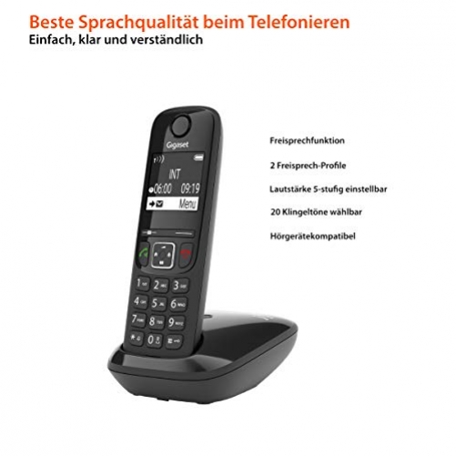 gigaset AS690 Festnetz-/Schnurlostelefon ohne Anrufbeantworter DECT-Telefon Freisprechfunktion großes Display große Tasten