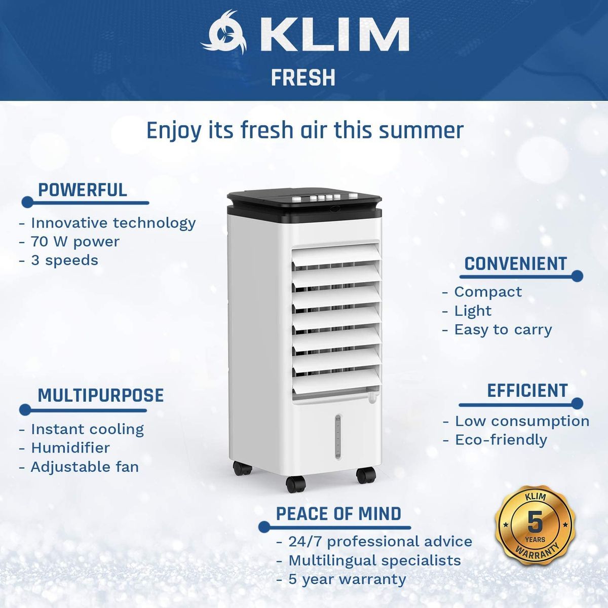 KLIM Fresh Mobile Air Conditioning Unit Evaporative Cooler Air Conditioner