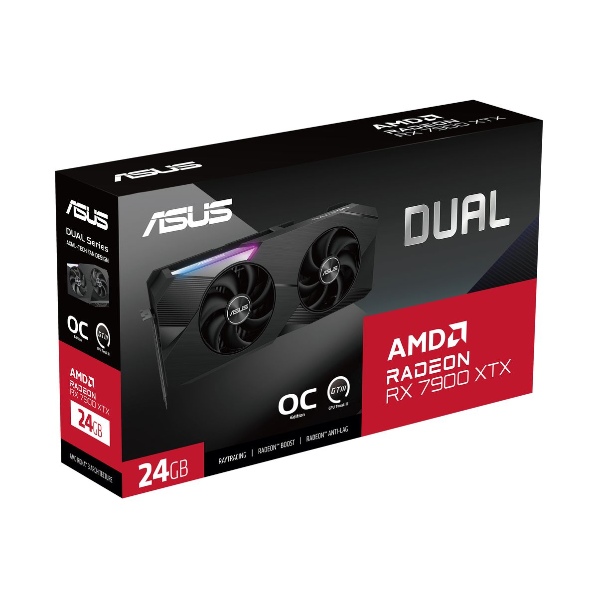 ASUS Dual RX 7900 XTX O24G 24 GB GDDR6, PCIe 4.0, HDMI 2.1, DisplayPort 2.1, 3x 8-pin