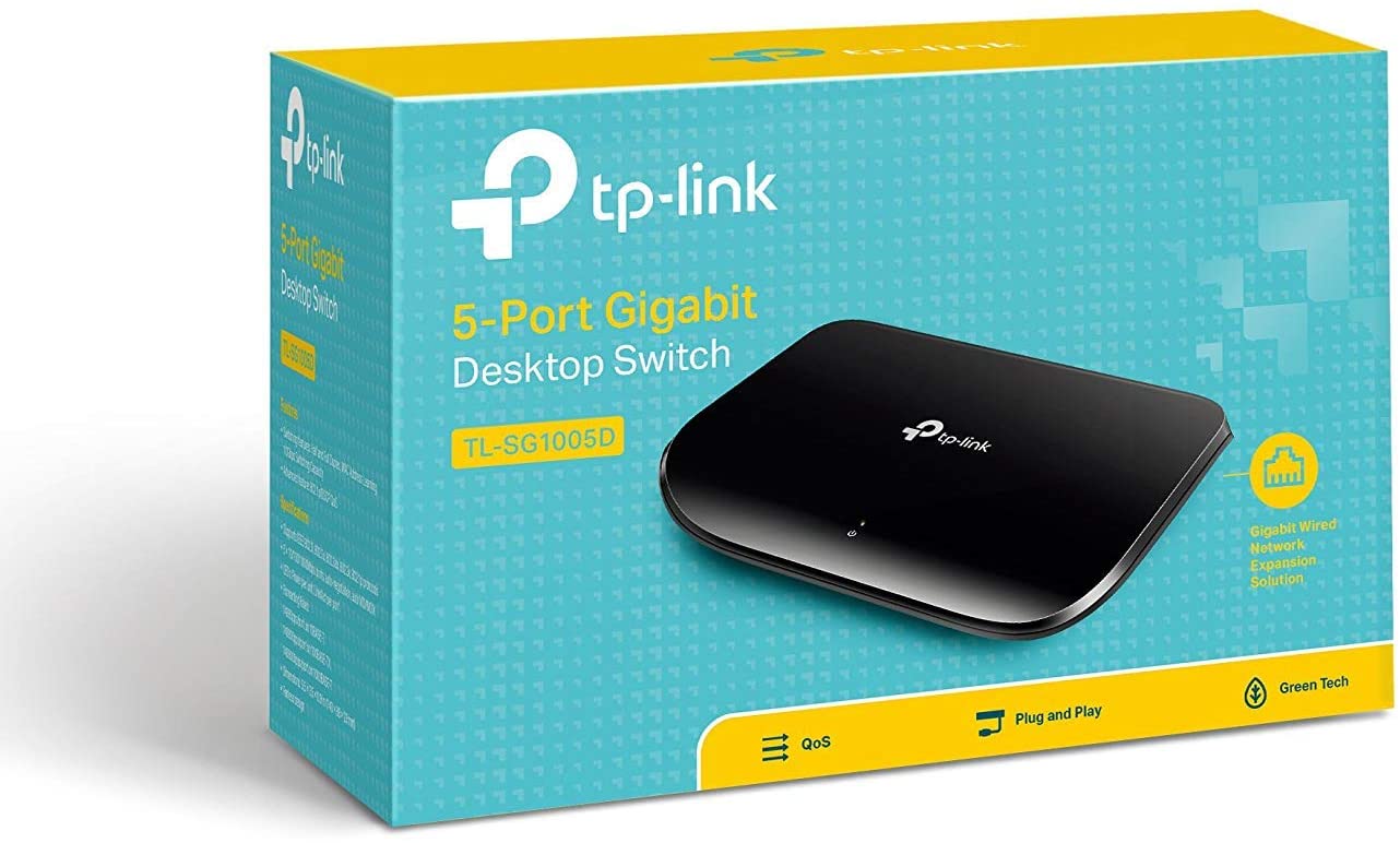 TP-Link Unmanaged 5-Port-Gigabit-Desktop-Switch 5 10/100/1000M-RJ45-Ports