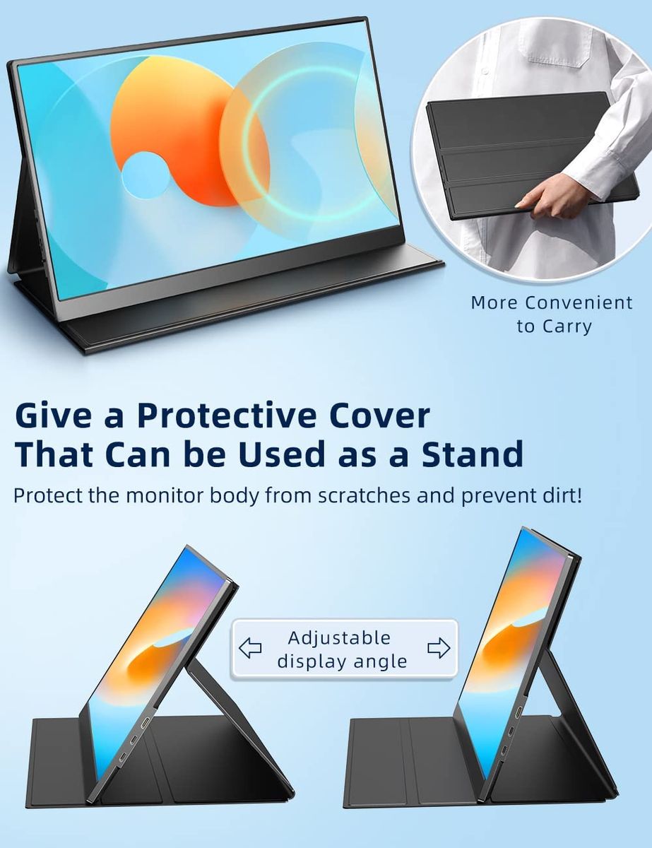 UPERFECT 17.3" Portable Monitor IPS FHD 1920x1080 USB-C Mini HDMI for PC Mac