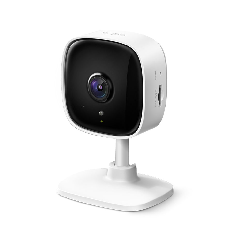 TP-Link Tapo TC60 V5 Indoor Sicherheits-WLAN-Kamera, 2 MP (1080p), Nachtsicht 9,1 m, 105° Sichtwinkel, Zwei-Wege-Audio, MicroSD bis 128 GB, Tisch/Wand, EU