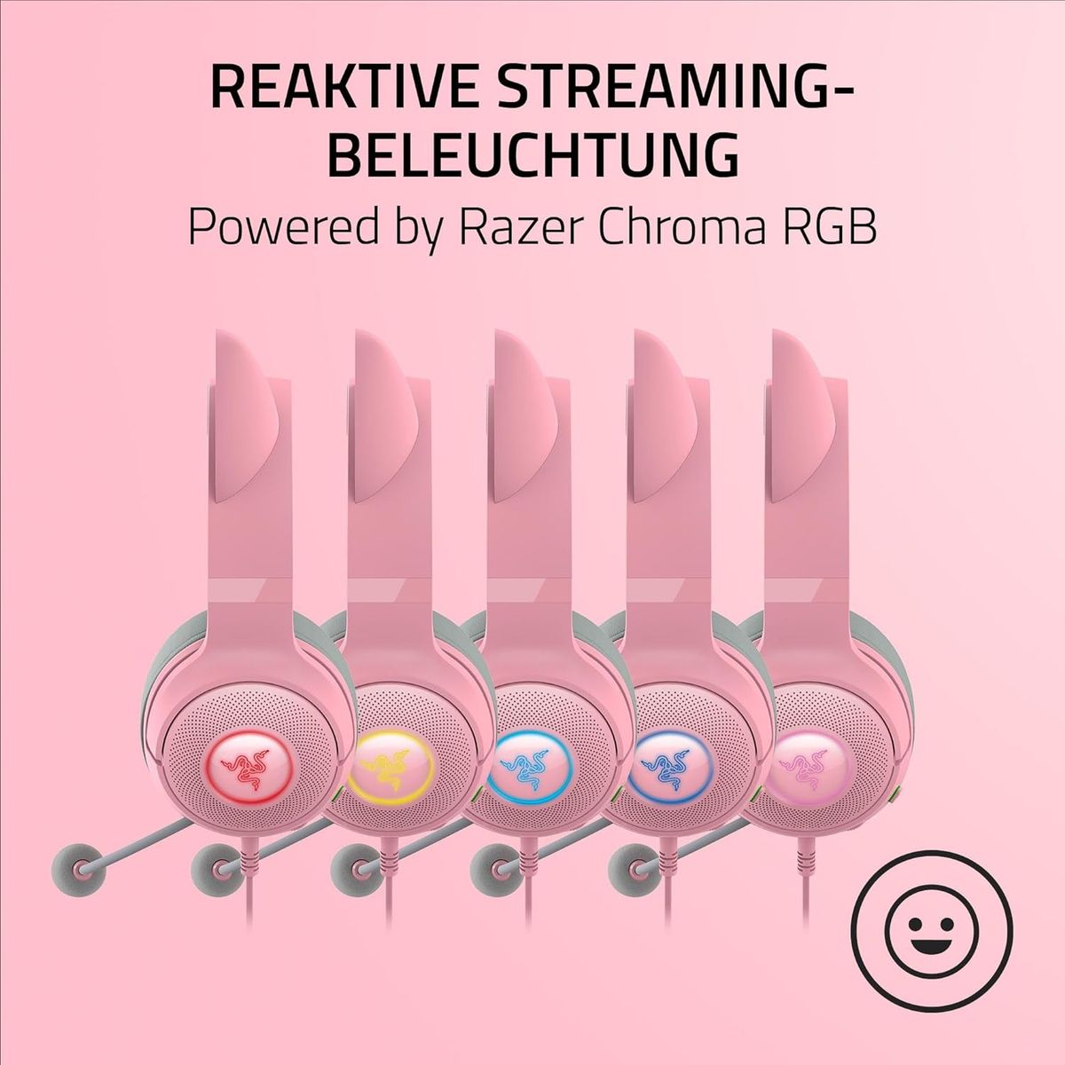 Razer Kraken Kitty V2 Gaming Headset USB Virtual 7.1 Surround-Sound for PC Quartz