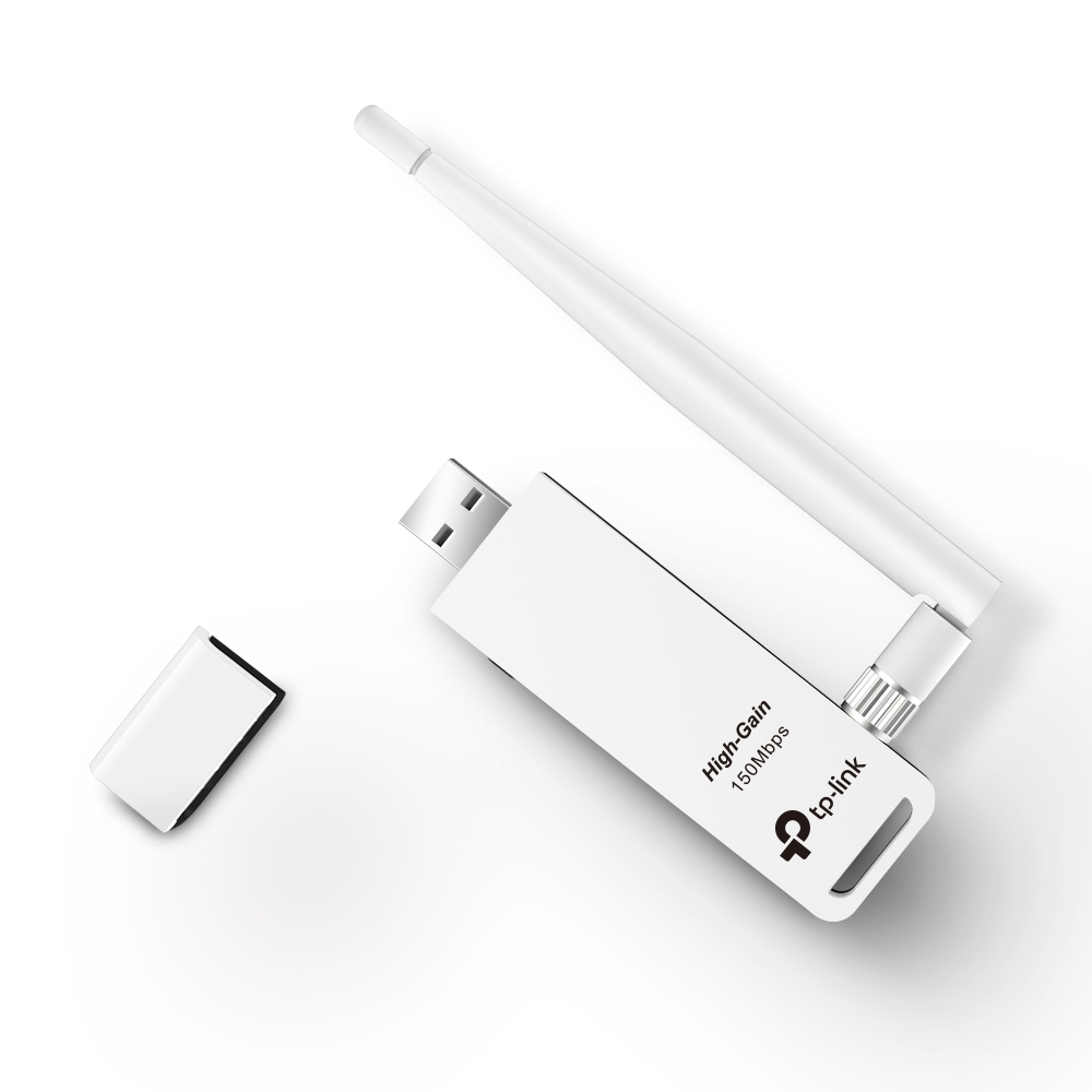 TP-Link TL-WN722N 150 Mbps High Gain Wireless USB Adapter - White V2 Version 150M