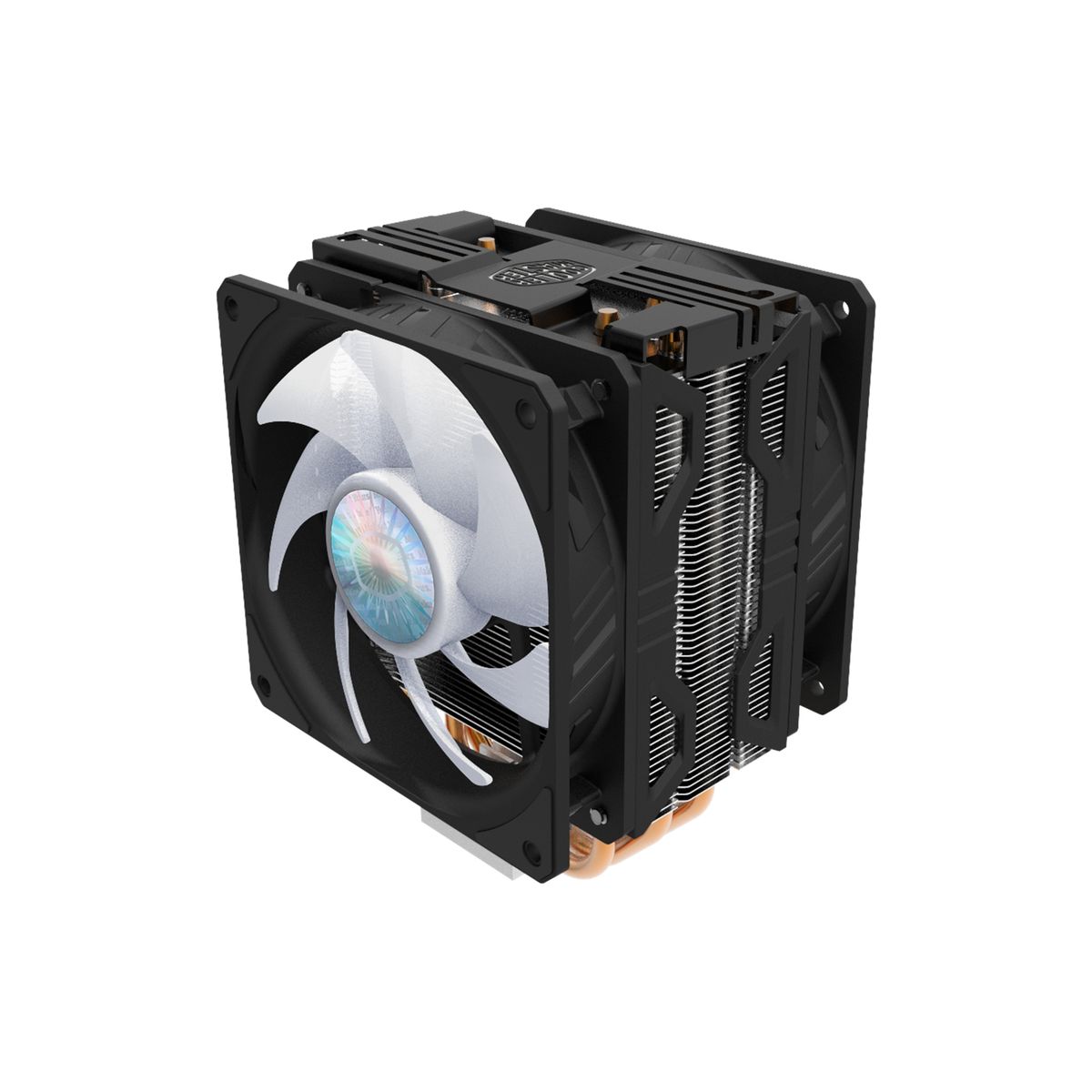 Cooler Master Hyper 212 LED Turbo ARGB Prozessor-Kühler, 120 mm, 650-1800 RPM, PWM, 62 cfm, 2x Lüfter, Schwarz/Silber