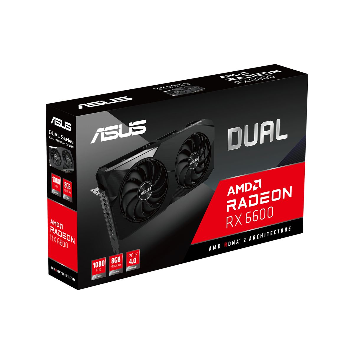 ASUS Dual RX6600-8G AMD Radeon RX 6600 8 GB GDDR6, PCIe 4.0, HDMI 2.1, 3x DisplayPort, 2x Lüfter, 8-pin