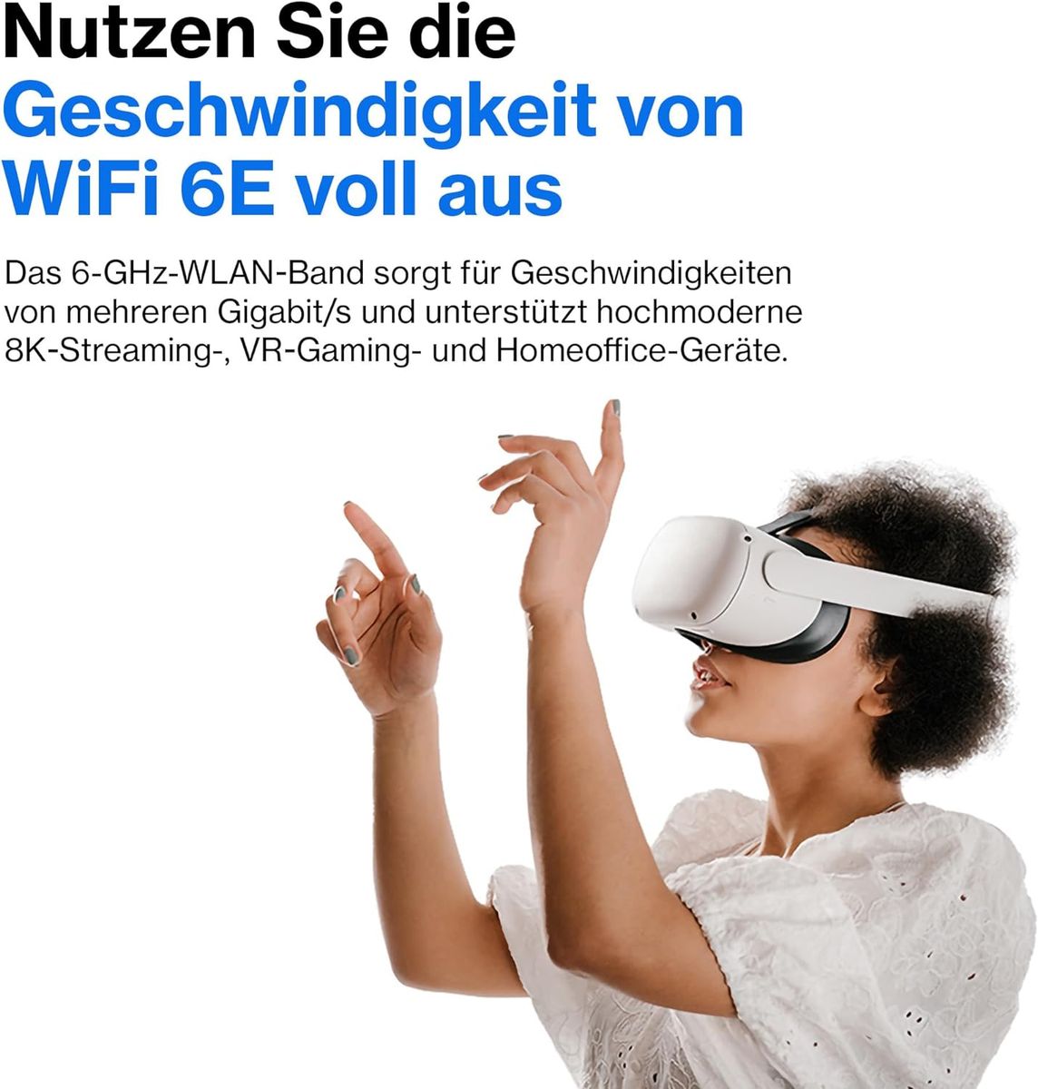 Linksys Hydra Pro 6E Tri‑Band WiFi-6E-Mesh-Router – 8-Stream-Router zum Gamen,Zugriff auf das 6-GHz-Band,bis 6.6 Gbit/s,250 m² Funkabdeckung,mehr als 55 Geräte,geeignet Velop-Mesh-Systeme,MR7500-EU