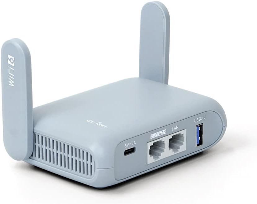 GL.iNet GL-MT3000 (Beryl AX) Travel WiFi 6 Router, Dualband, Repeater/Extender, bis 3000 Mbit/s, 2.5G WAN, USB 3.0, OpenWrt, VPN, WPA3, EU