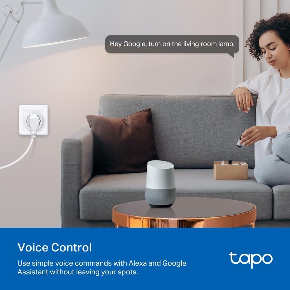 TP-LINK Tapo Nano Smart WLAN Steckdose Tapo P115 mit Energieverbrauchskontrolle, Smart Home Alexa Steckdose, funktioniert mit Alexa, Google Home, Sprachsteuerung, Fernzugriff, Kein Hub notwendig(4er-Pack)