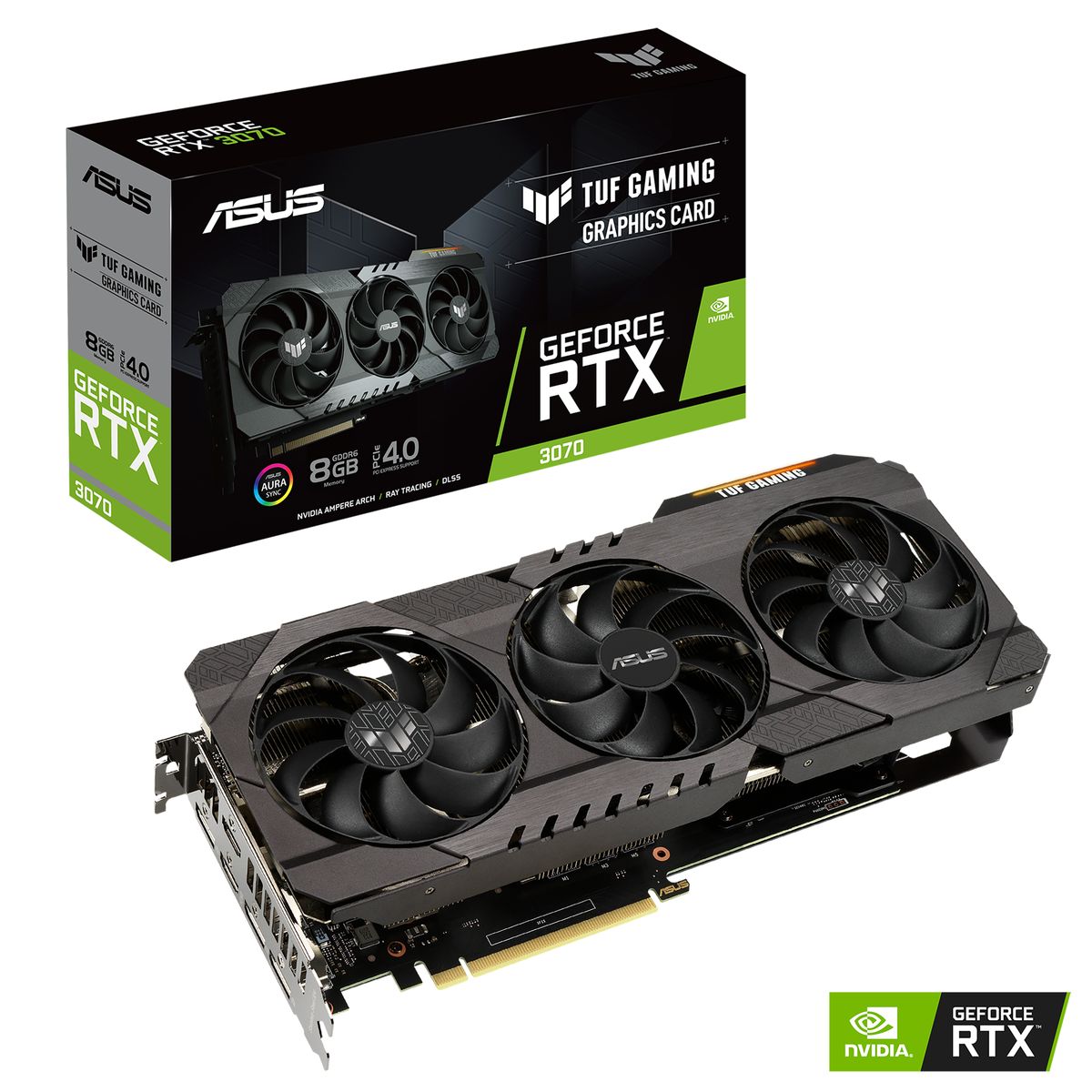 ASUS TUF-RTX3070-8G-GAMING TUF Gaming Grafikkarte NVIDIA GeForce RTX 3070 8 GB GDDR6, PCIe 4.0, HDMI 2.1, DisplayPort 1.4a, 3x Lüfter