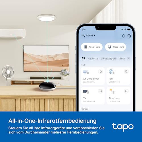 TP-Link Tapo H110 V1.0 IR-Fernbedienung, Matter-Hub, Sprachsteuerung Alexa & Siri, unterstützt 18 Gerätetypen, über 8.000 Marken, Timer & Fernsteuerung, EU