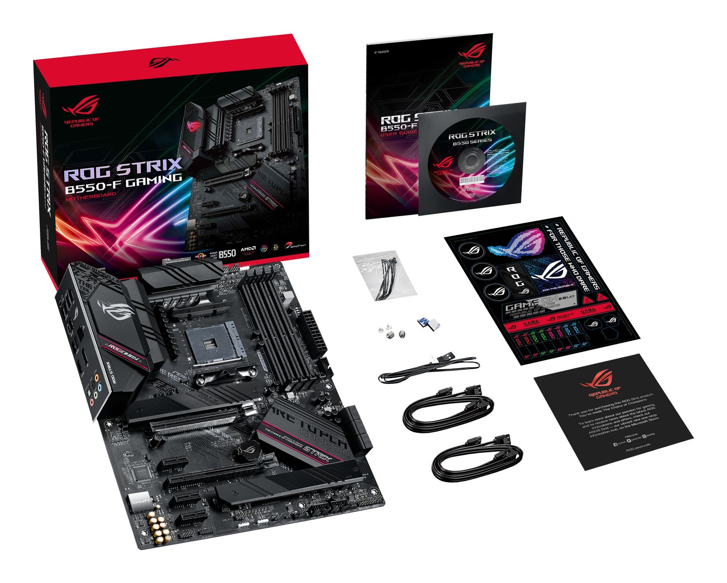ASUS ROG STRIX B550-F GAMING Mainboard, AMD B550 Sockel AM4, ATX, 2.5Gb Ethernet, Bluetooth 5.0, HDMI 2.1, 4x DDR4 bis 128 GB, 2x M.2, 6x SATA III