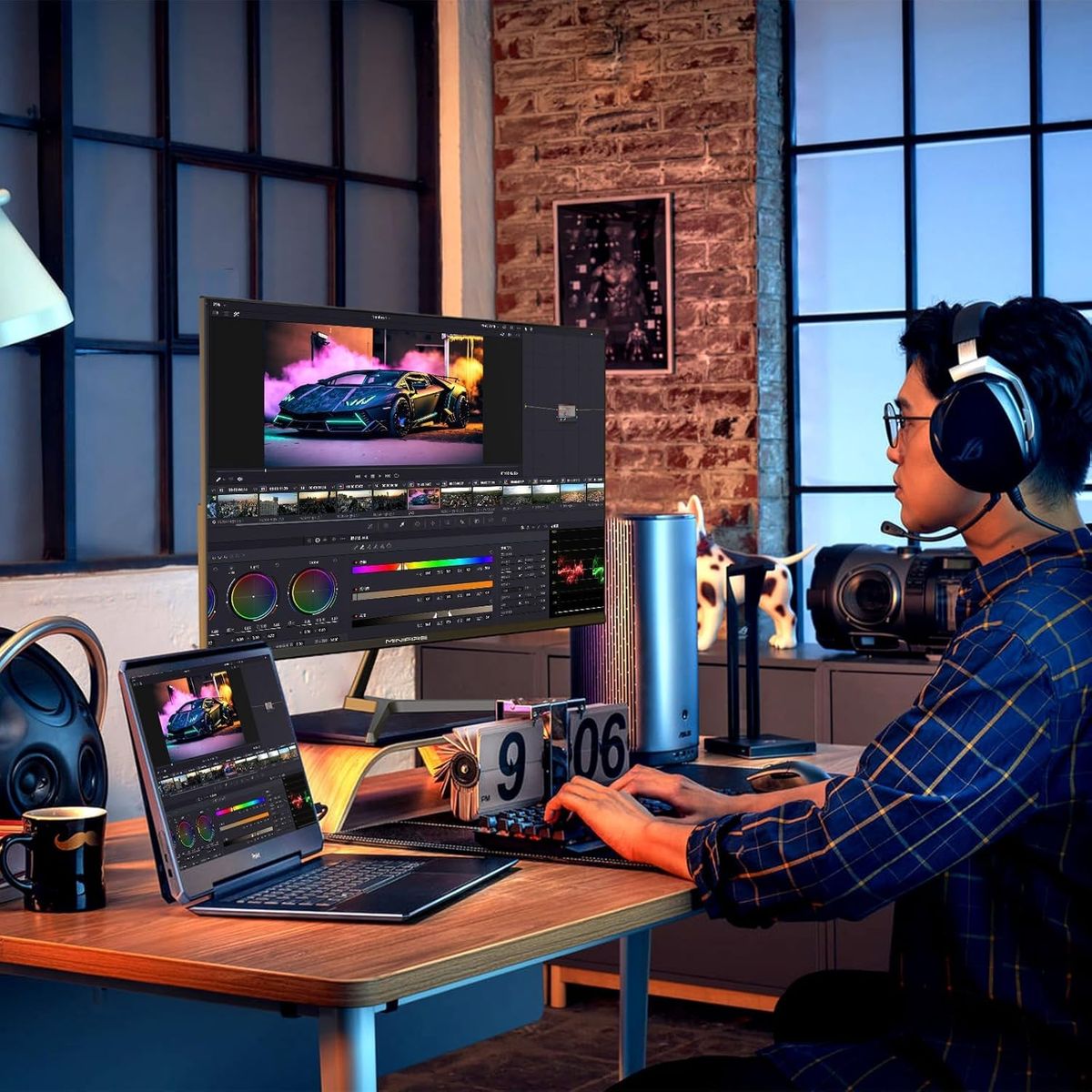 Minifire 24-Zoll USB-C Monitor mit Lautsprecher, 100 Hz, IPS, FHD 1080P Adaptive Sync PC Bildschirm, HDMI USB-C Anschlüsse