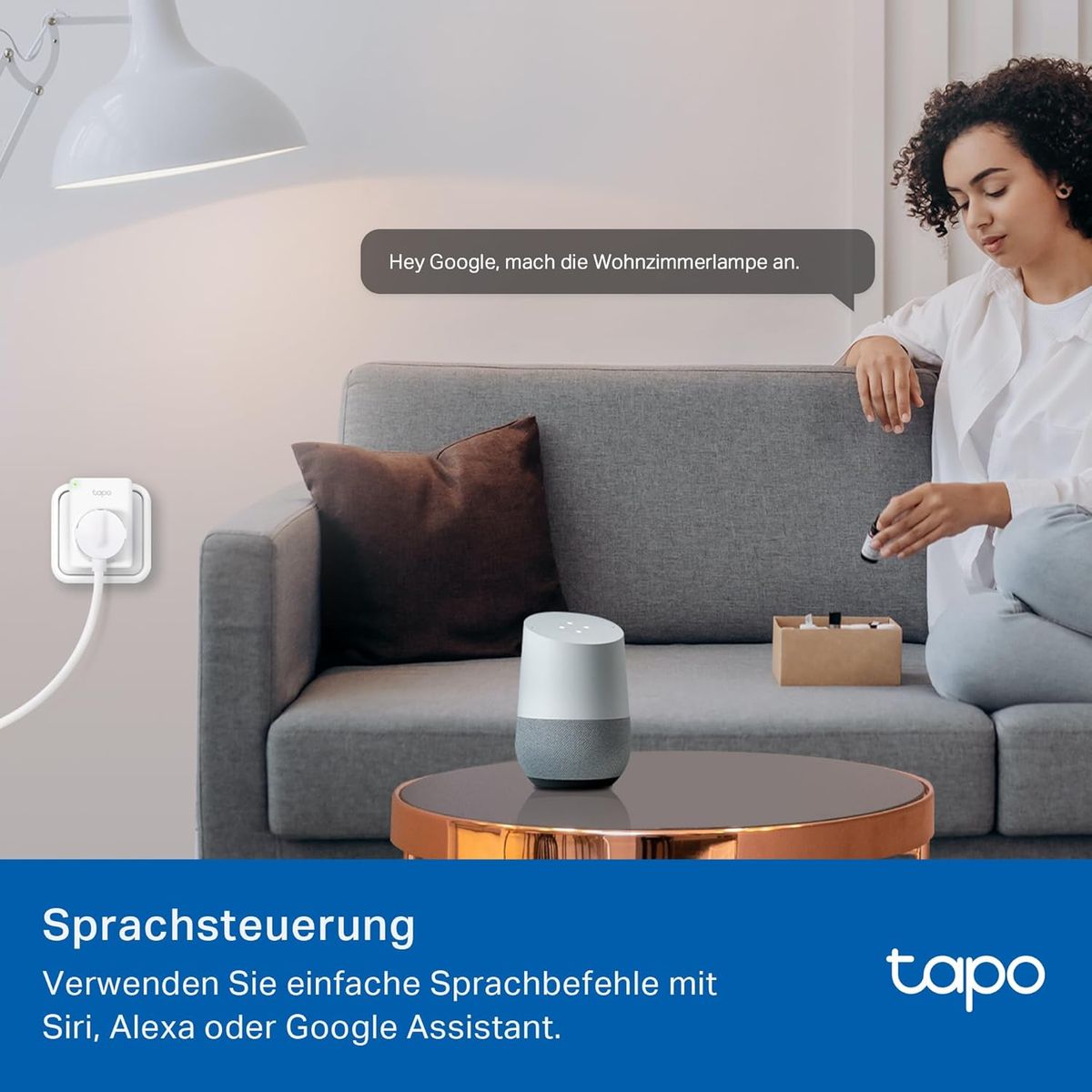 TP-LINK Tapo Matter Steckdose Tapo P100M, WLAN, Smart Home WiFi Steckdose, funktioniert mit Matter, Alexa, Google Home, Tapo App, Sprachsteuerung, Fernzugriff