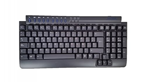 sempre hochwertige kompakte Tastatur mit 9-hot key PS 2 schwarz ES-Layout