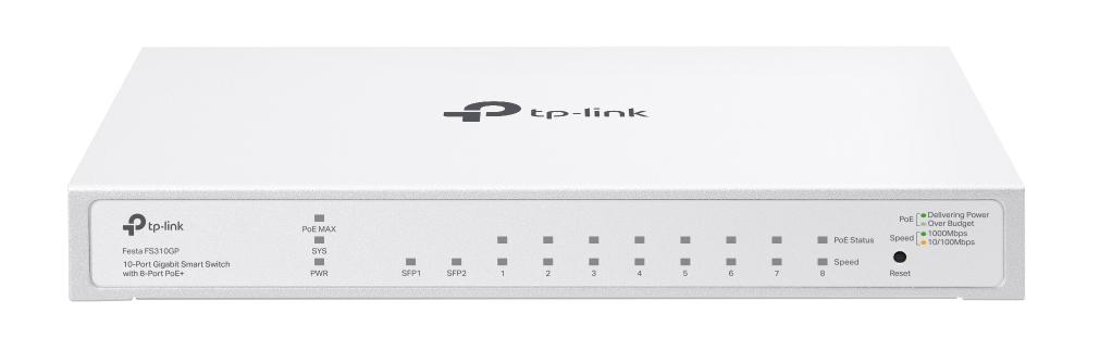 TP-Link FESTA FS310GP Netzwerk-Switch Managed L2/L2+ Gigabit Ethernet (10/100/1000) Power over Ethernet (PoE) 1U Weiß